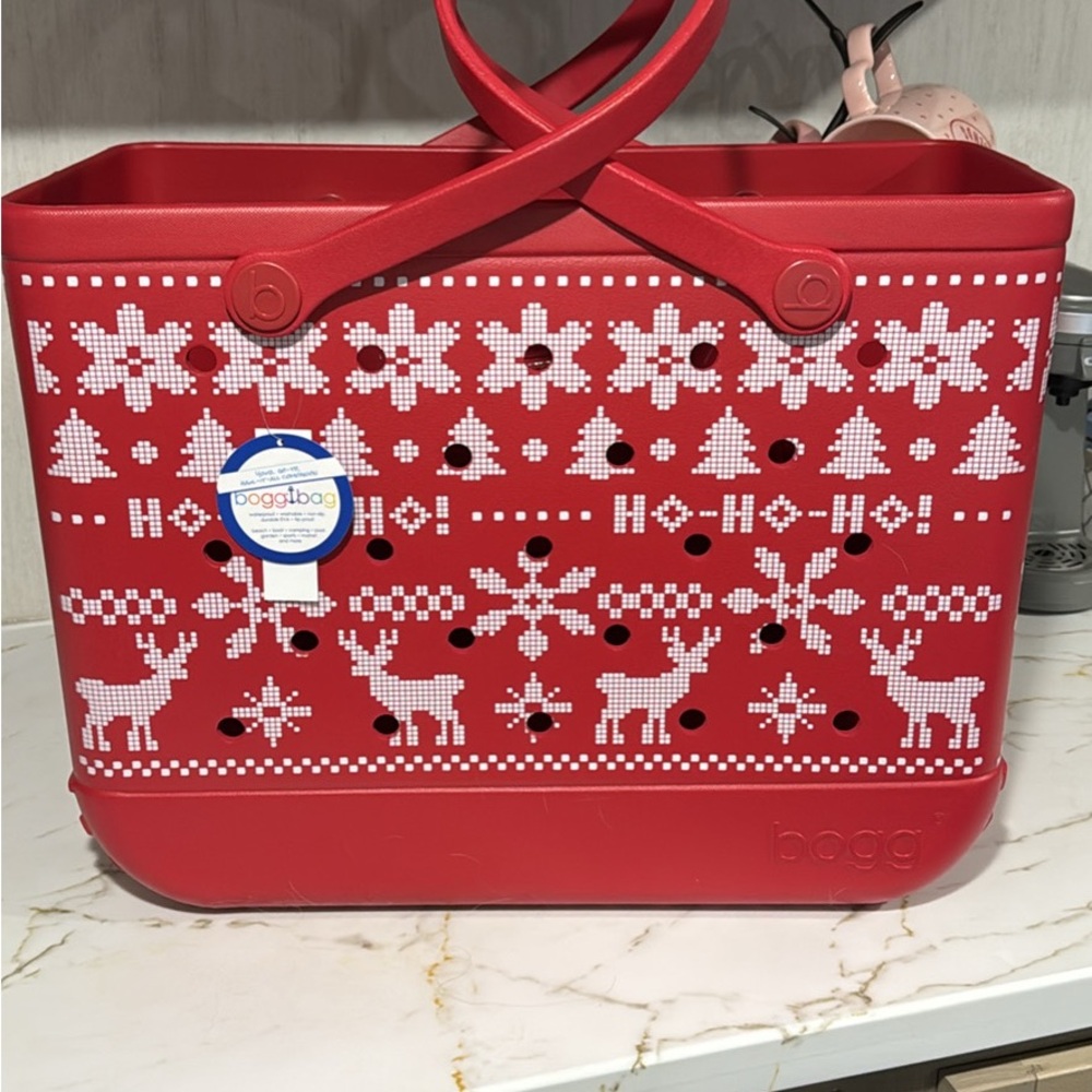 BOGG BAG Festive Red and White Holiday Tote